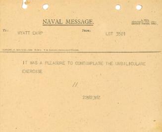 Naval Message to WYATT EARP from LST 3501