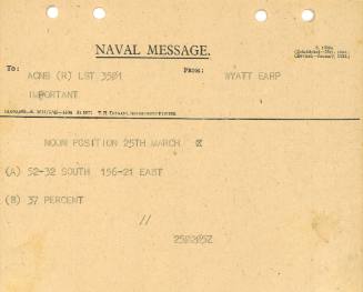 Naval Message to ACBN LST 3501 from WYATT EARP