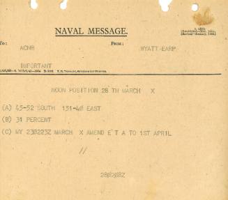 Naval Message to ACBN from WYATT EARP