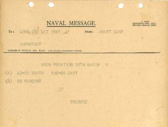 Naval Message to ACBN LST 3501 from WYATT EARP