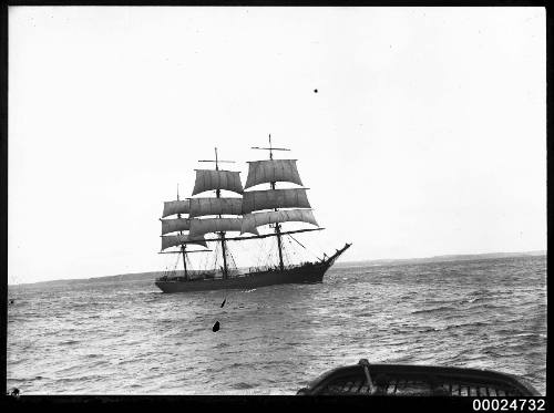 TERPSICHORE, three masted ship underway