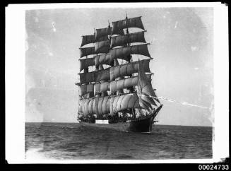 Four-masted barque PAMIR under sail at sea