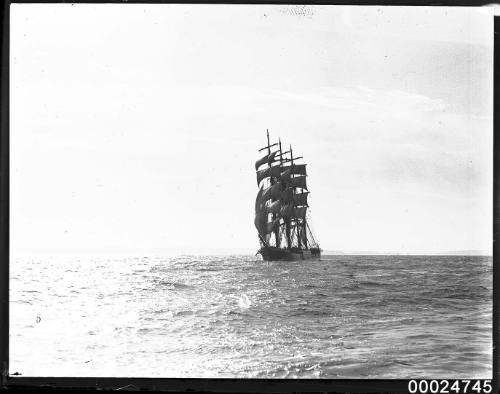 Four-masted barque PAMIR under sail at sea