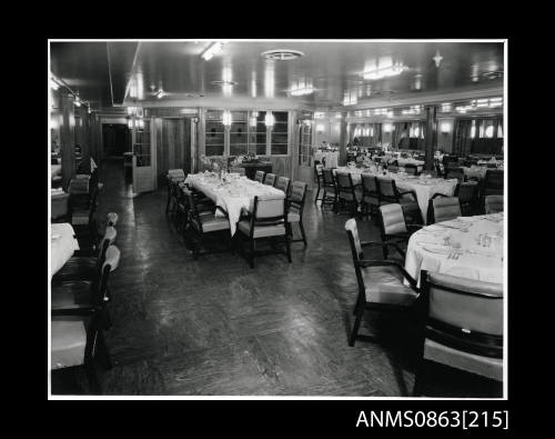 Interior of passengers dining room in KANIMBLA