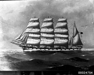 Ship VIMEIRA four mast British barque at sea.