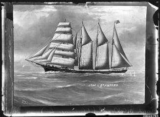 Ship JANE L STANFORD four masted American barque at sea