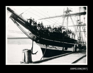 Portside bow of WAIPA with crew