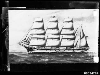 THOR II, four masted barque, painting R A Borstel