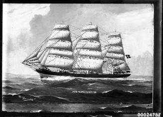 Ship MONTGOMERYSHIRE, three masted ship at sea.