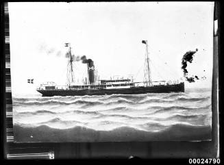 View of SS BRONTE Cargo passenger ship underway at sea.