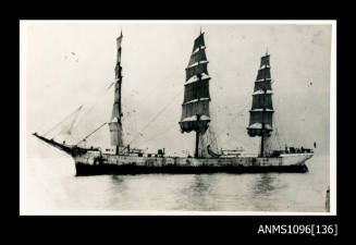 Unidentified three masted fully rigged ship