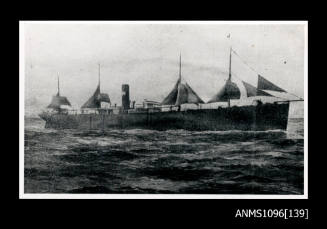 The SS Norfolk with disabled rudder jury rigging