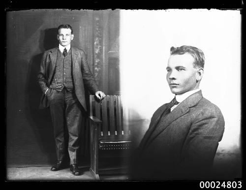 Split image showing two studio portraits of a man.