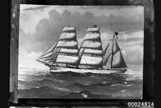 Ship J. T. NORTH three mast barque at sea,