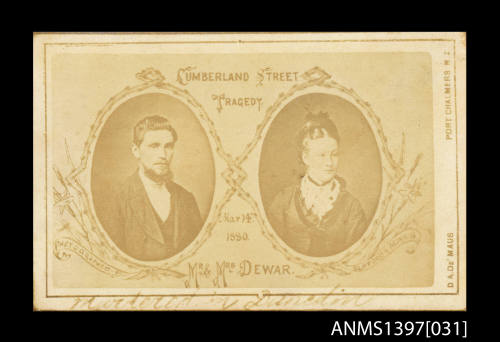 Photograph depicting the portraits of Mr and Mrs Dewar