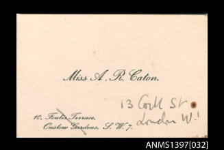 A.R. Caton's bussiness card