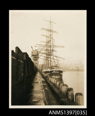 Photograph depicting a three masted vessel