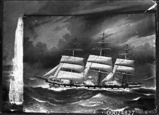 Ship CROMDALE three masted ship at sea.