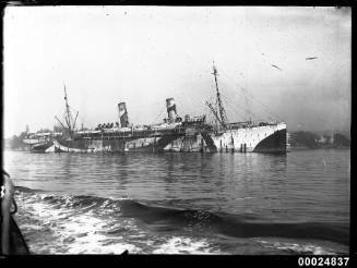 WWI ship in dazzle camouflage