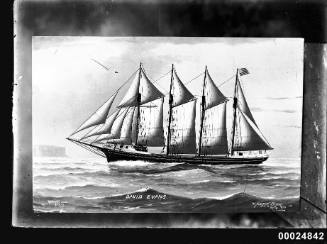 Painting of the American schooner DAVID EVANS by RA Borstel