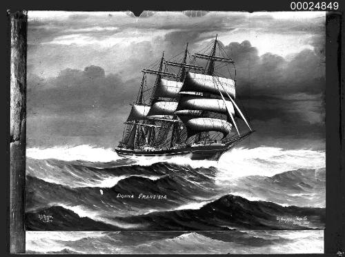 Ship DONNA FRANCISCA four mast barque at sea