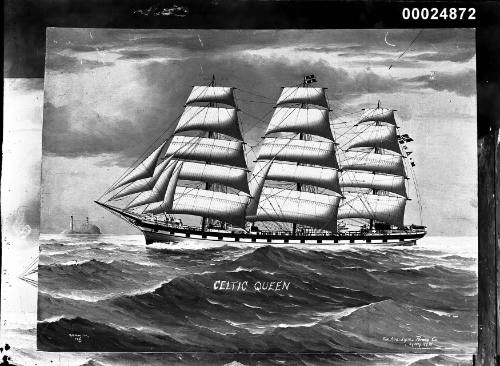 Ship CELTIC QUEEN three masted ship at sea