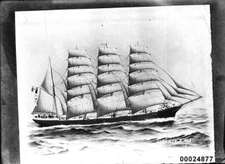 Ship GABRIELLE D'ALI four masted barque at sea.