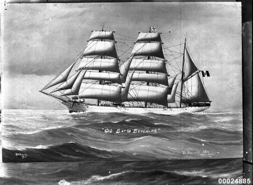 Ship GIO BATTA BEVERINA three mast barque at sea