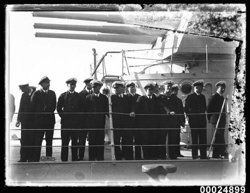 German naval officers and sailors on deck of KOLN