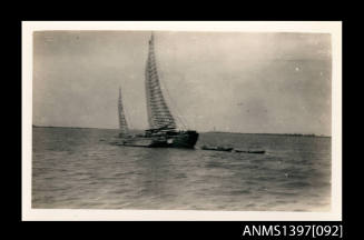 Photograph depicting a view of a vessel at sea