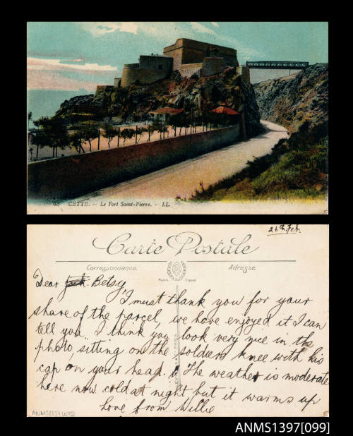 Postcard depicting St Peter's Fort in Cette, France