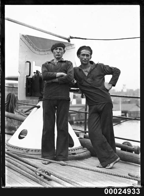 Sailors on board Spanish Navy training ship JUAN SEBASTIAN DE ELCANO