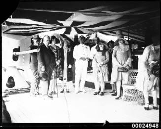 Officers and guests on board the Spanish Navy training ship JUAN SEBASTIAN DE ELCANO