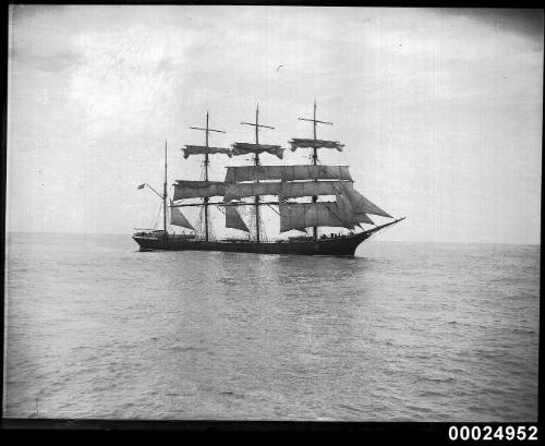 German four-masted barque GUSTAV departing Sydney