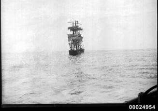 German four-masted barque GUSTAV setting sails and departing Sydney