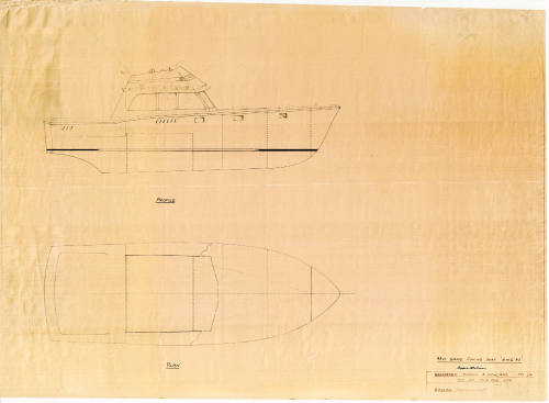 General arrangement plan of a game fishing vessel