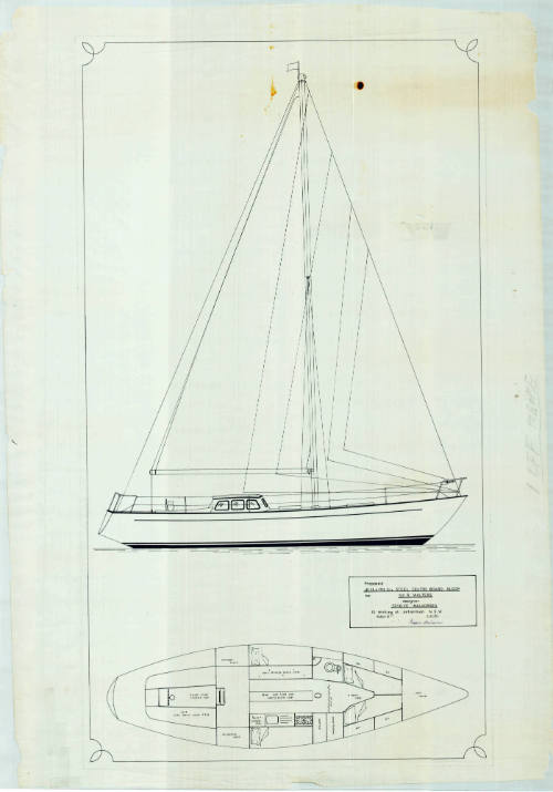 Plan for a 41 foot x 11 foot steel centre board sloop