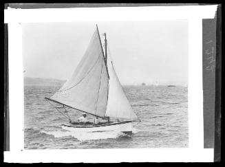 Clinker built day-sailer on Sydney Harbour