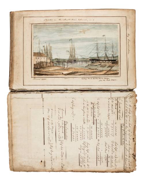 Navigational notes and watercolour sketches by Captain Joseph Church, volume 1
