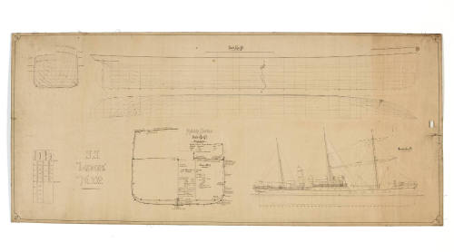 SS LISMORE rigging and midship section plan
