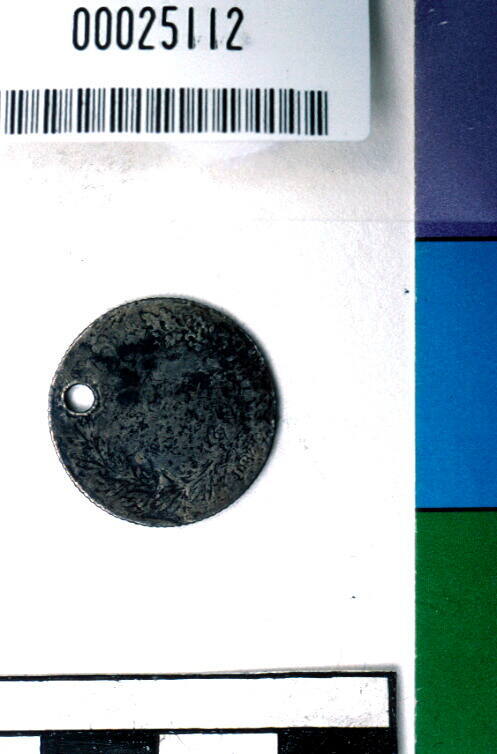 King William IV pierced sixpence, from the wreck of the DUNBAR