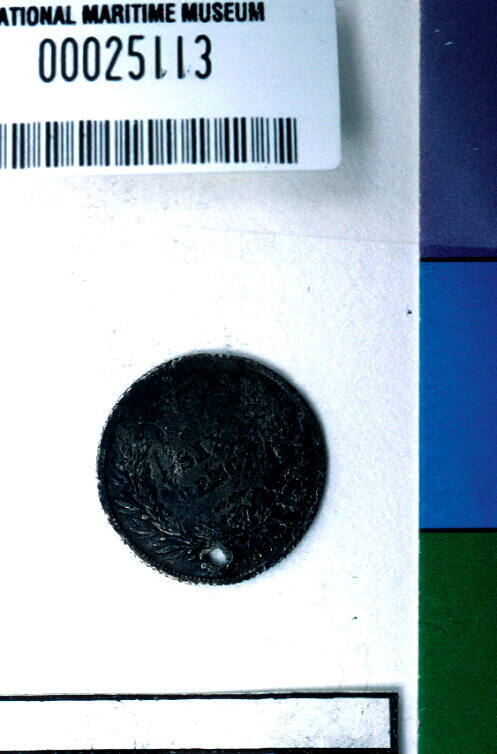 King William IV pierced sixpence, from the wreck of the DUNBAR