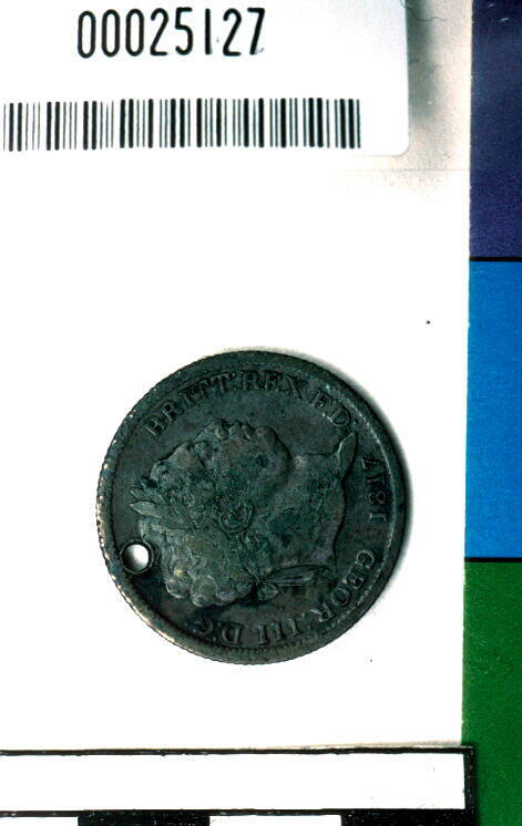 King George III pierced shilling
