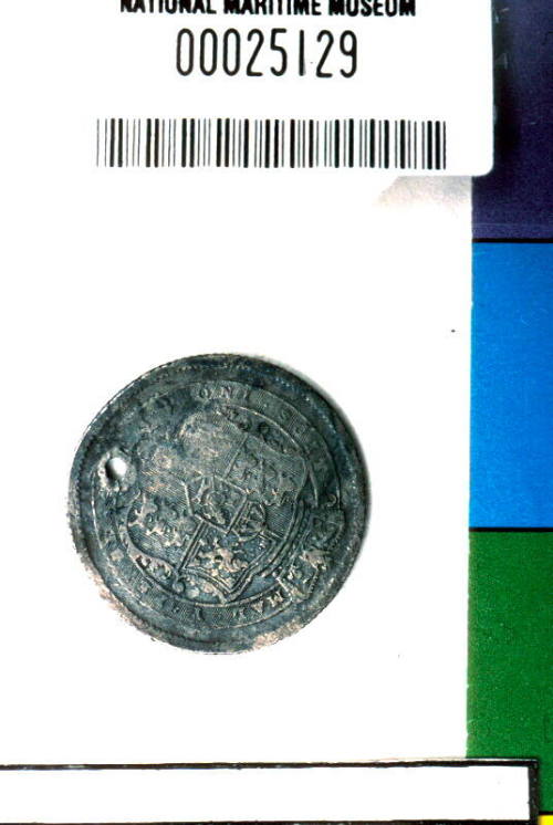 King George III pierced shilling