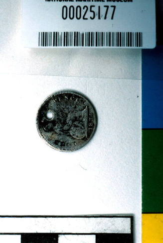 King William IV pierced four pence, from the wreck of the DUNBAR
