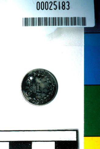 Queen Victoria pierced threepence