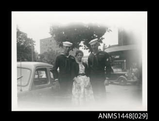 US Navy sailors and woman in Sydney