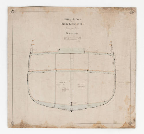 Sailing Barque  No 68  Scale 1/2 = 1 foot