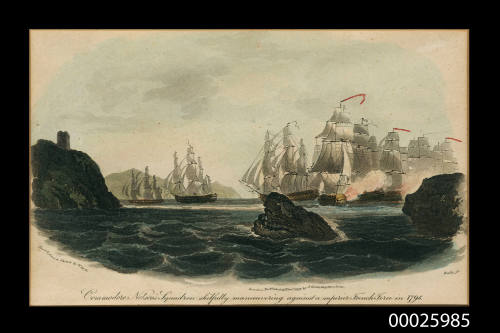 Commodore Nelson's Squadron skilfully manoeuvering (sic) against a superior French Force in 1795