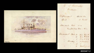 USS MISSOURI - a study for a Wills cigarette card